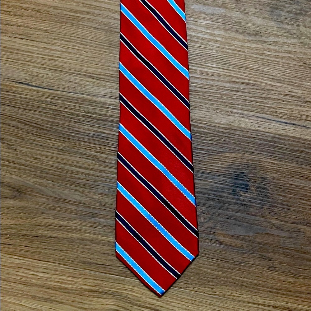 Nautica Red and Blue Diagonal Striped Tie